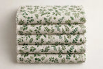 Leaf Print Linen — Folded stack view
