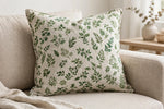 Leaf Print Linen — Lifestyle cushion view