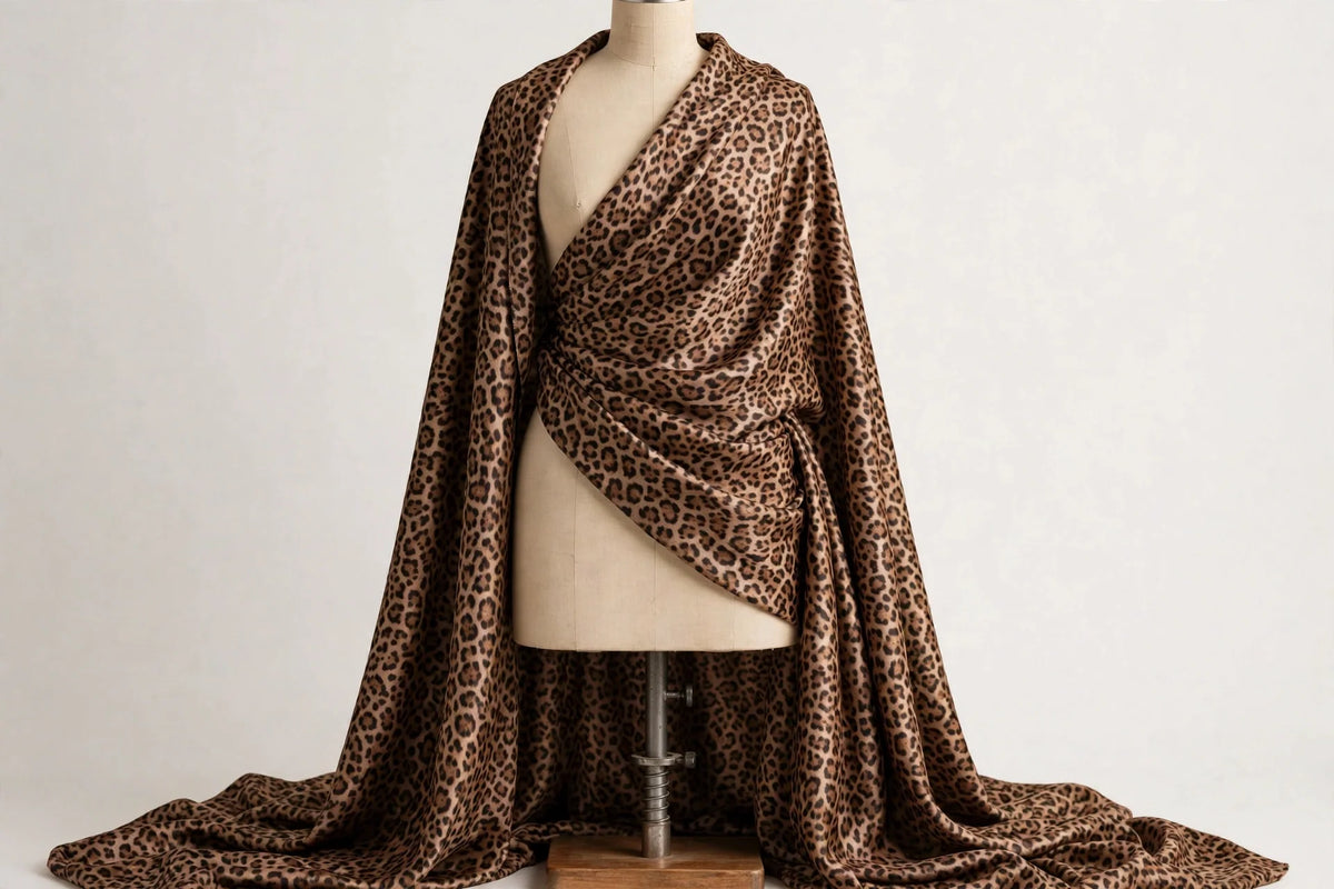 Leopard Luxe Satin — Draped view