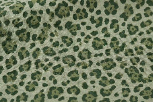 Leopard Meadow Cotton — Pattern detail view