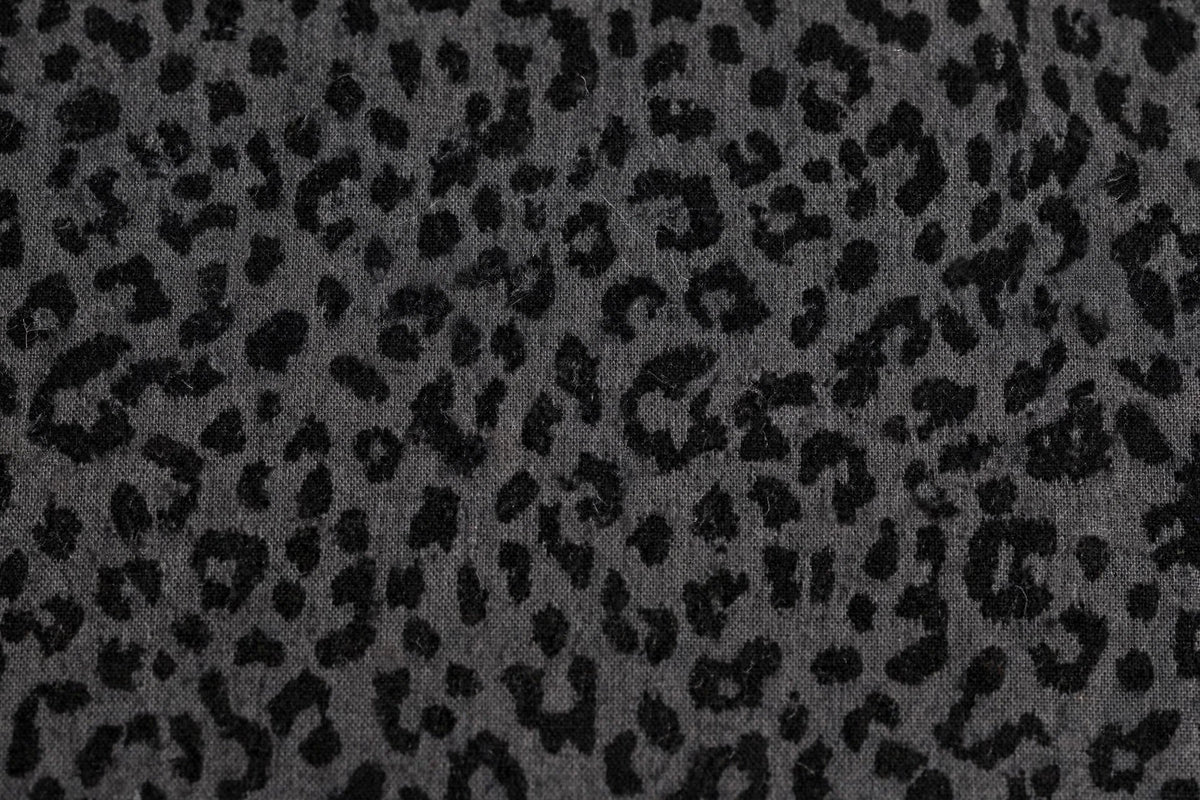 Leopard Noir Cotton — Pattern detail view
