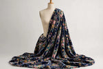Midnight Garden Floral Velvet — Draped view