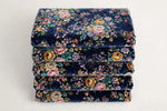 Midnight Garden Floral Velvet — Folded stack view