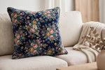 Midnight Garden Floral Velvet — Lifestyle cushion view