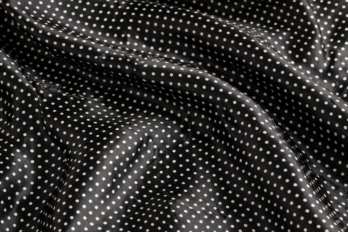 Midnight Polka Dot Satin — Pattern detail view