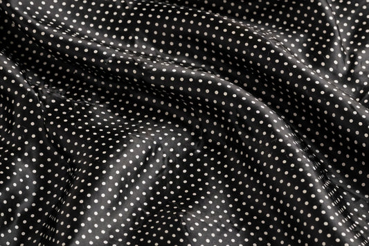 Midnight Polka Dot Satin — Pattern detail view