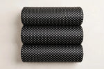 Midnight Polka Dot Satin — Folded stack view