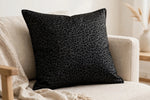 Midnight Prowl Animal Print Satin — Lifestyle cushion view