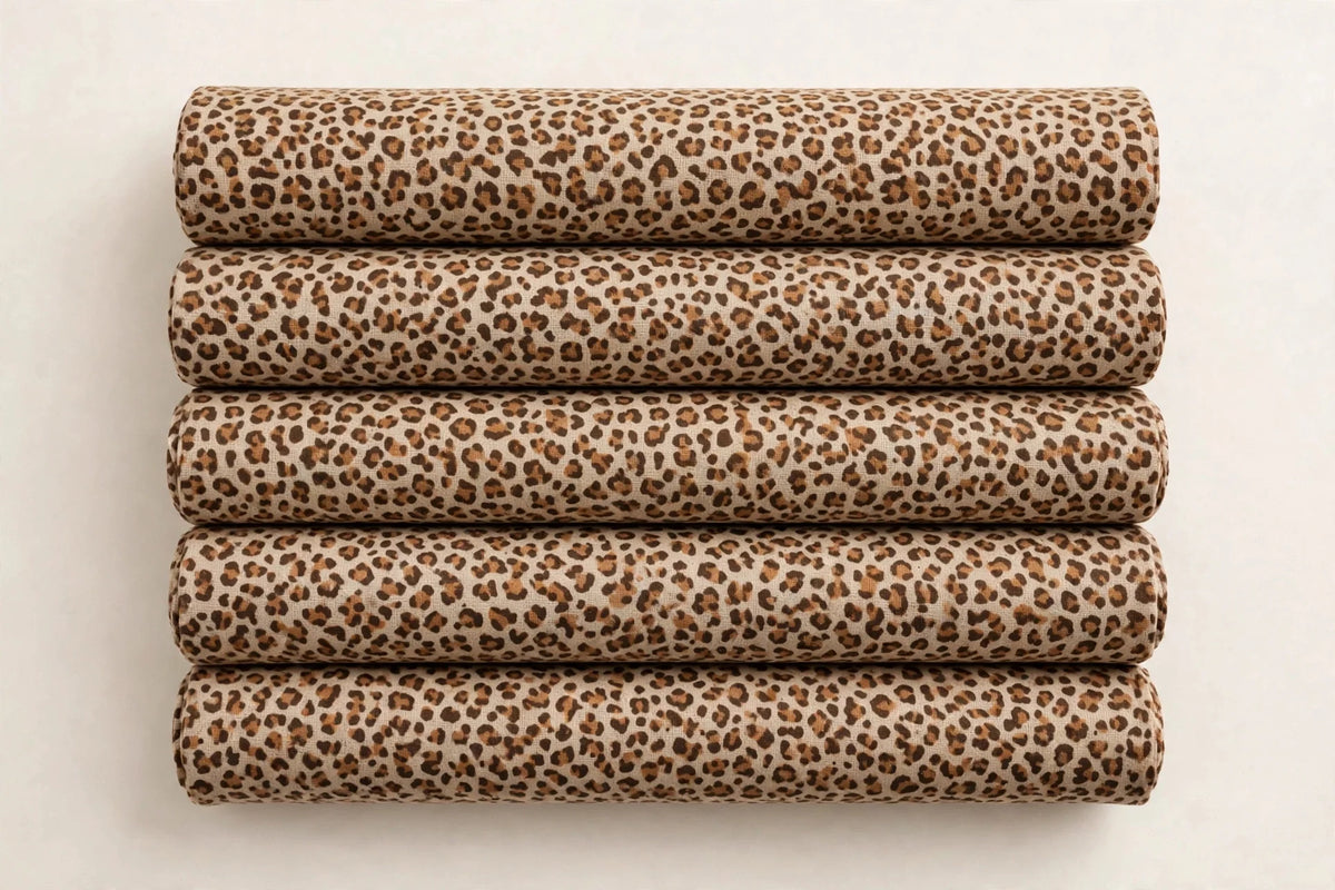 Mini Leopard Cotton — Folded stack view