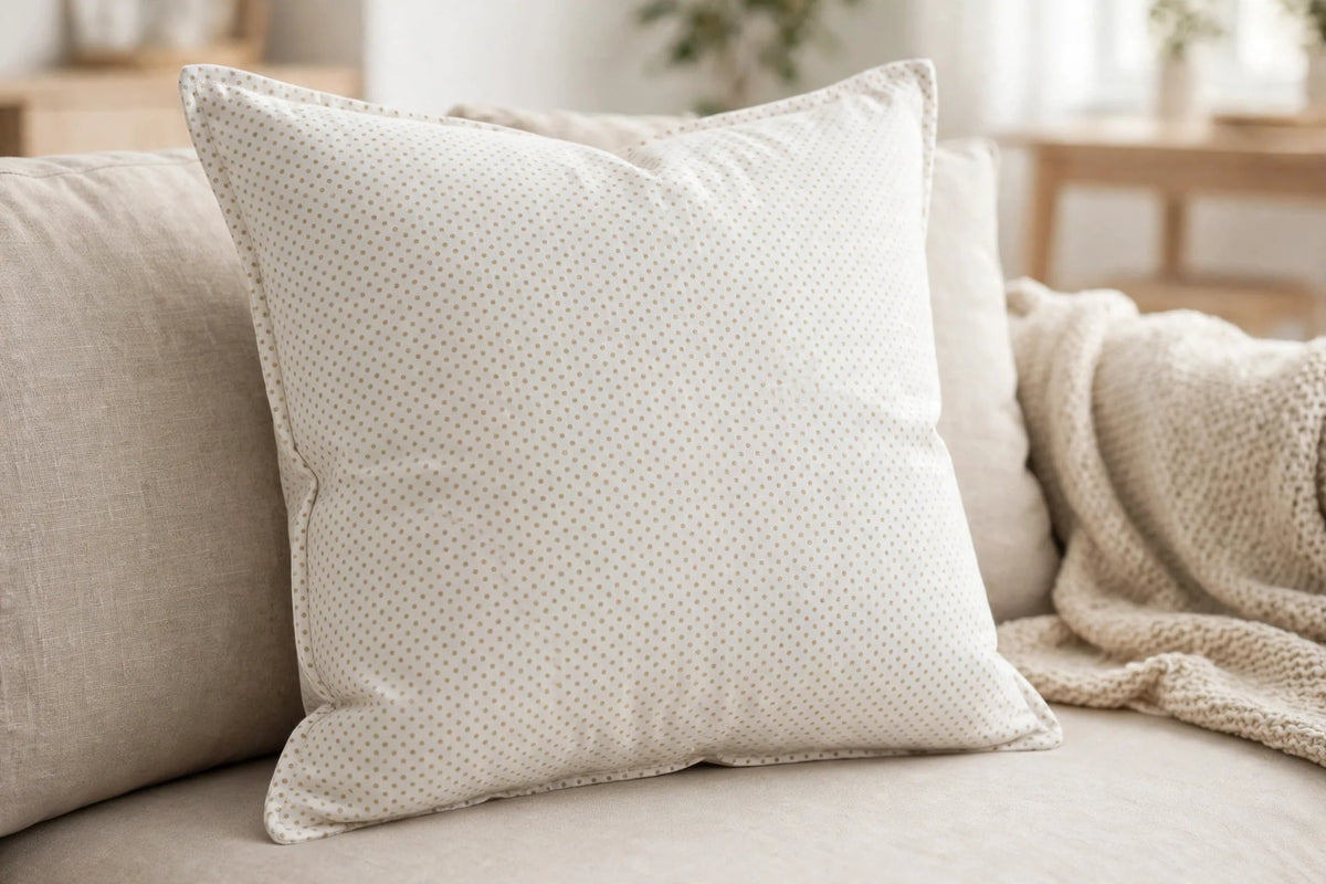 Mini Polka Dot Cotton — Lifestyle cushion view