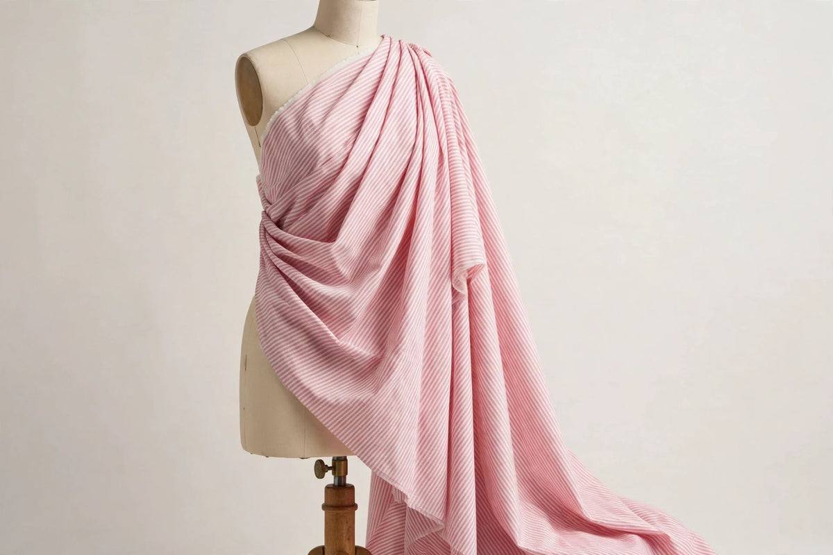 Mini Stripe Cotton — Draped view
