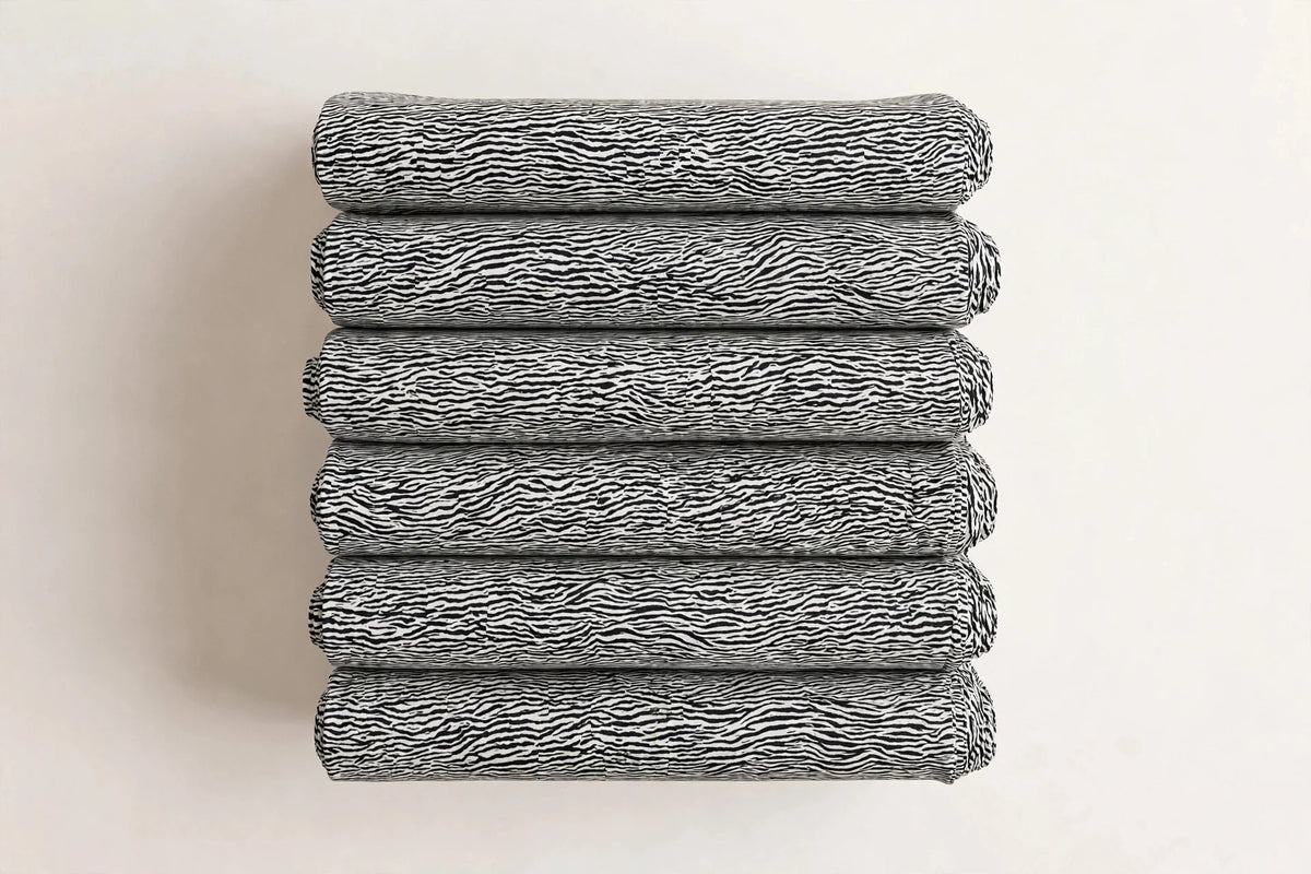 Mini Zebra Cotton — Folded stack view
