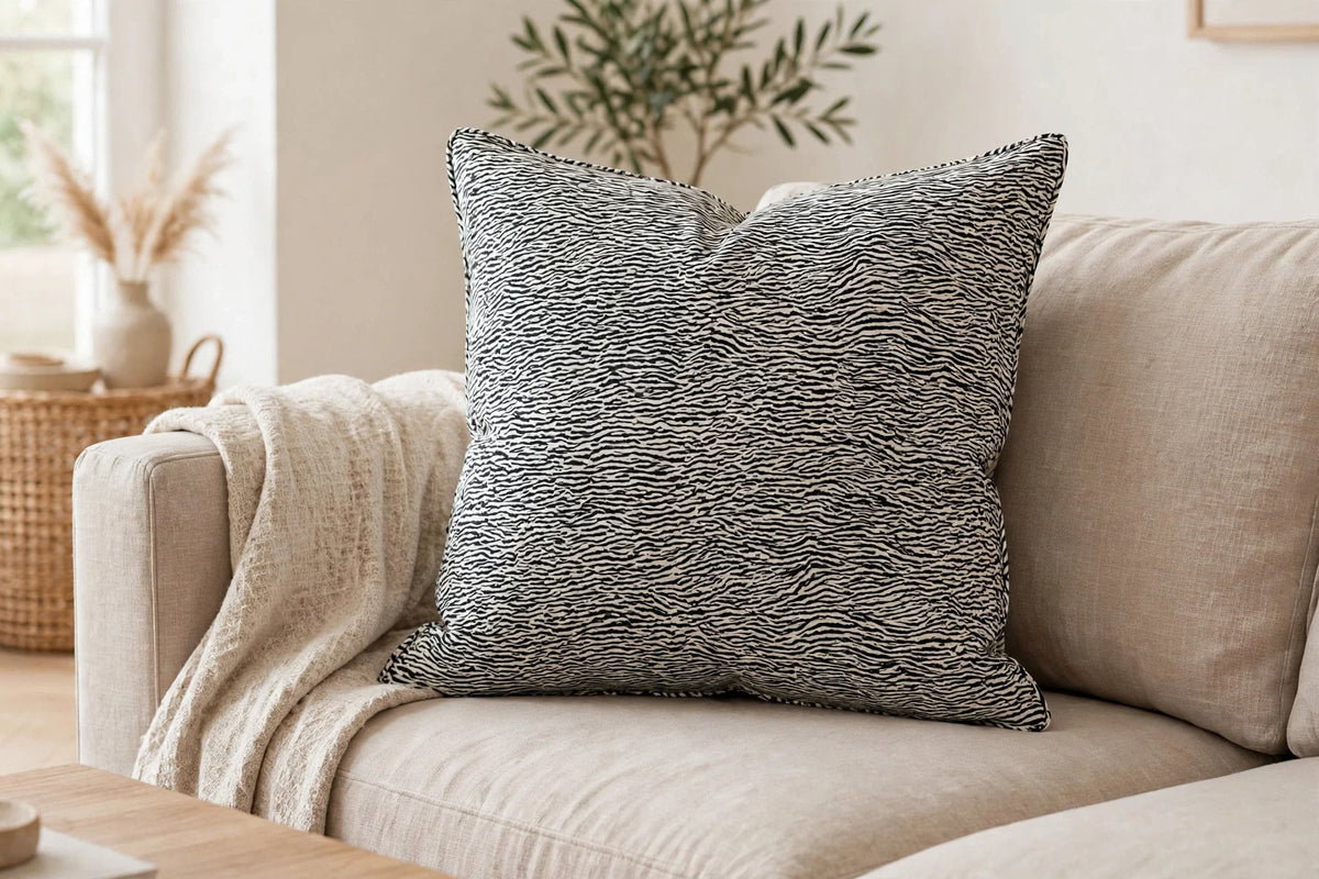 Mini Zebra Cotton — Lifestyle cushion view