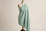 Mint Polka Dot Cotton — Draped view