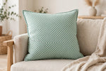 Mint Polka Dot Cotton — Lifestyle cushion view