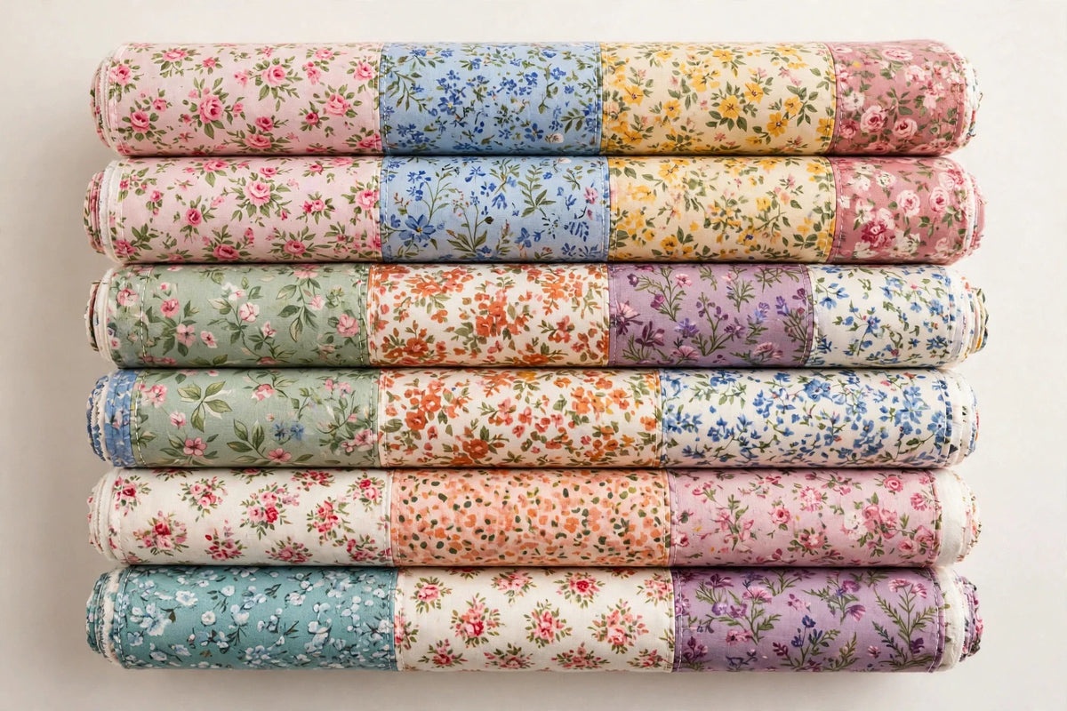 Mix Floral Patchwork — Folded stack view