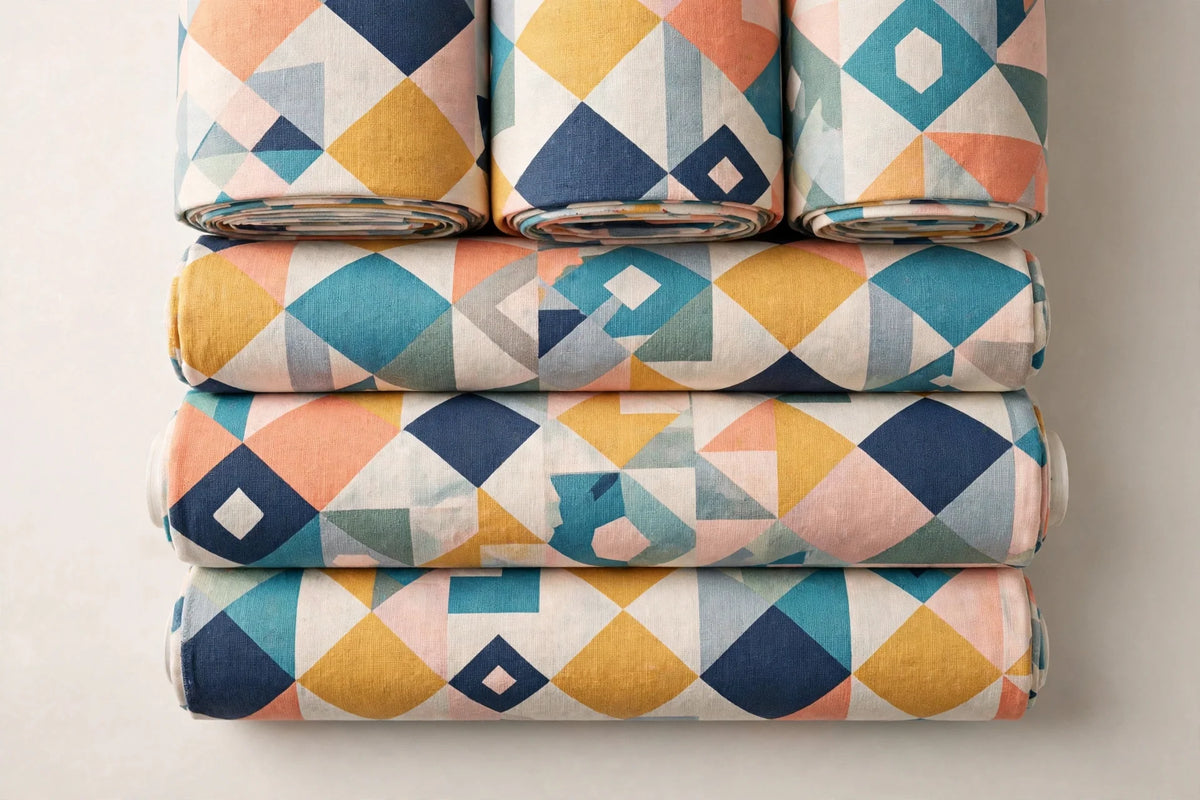 Modern Geo Cotton — Folded stack view