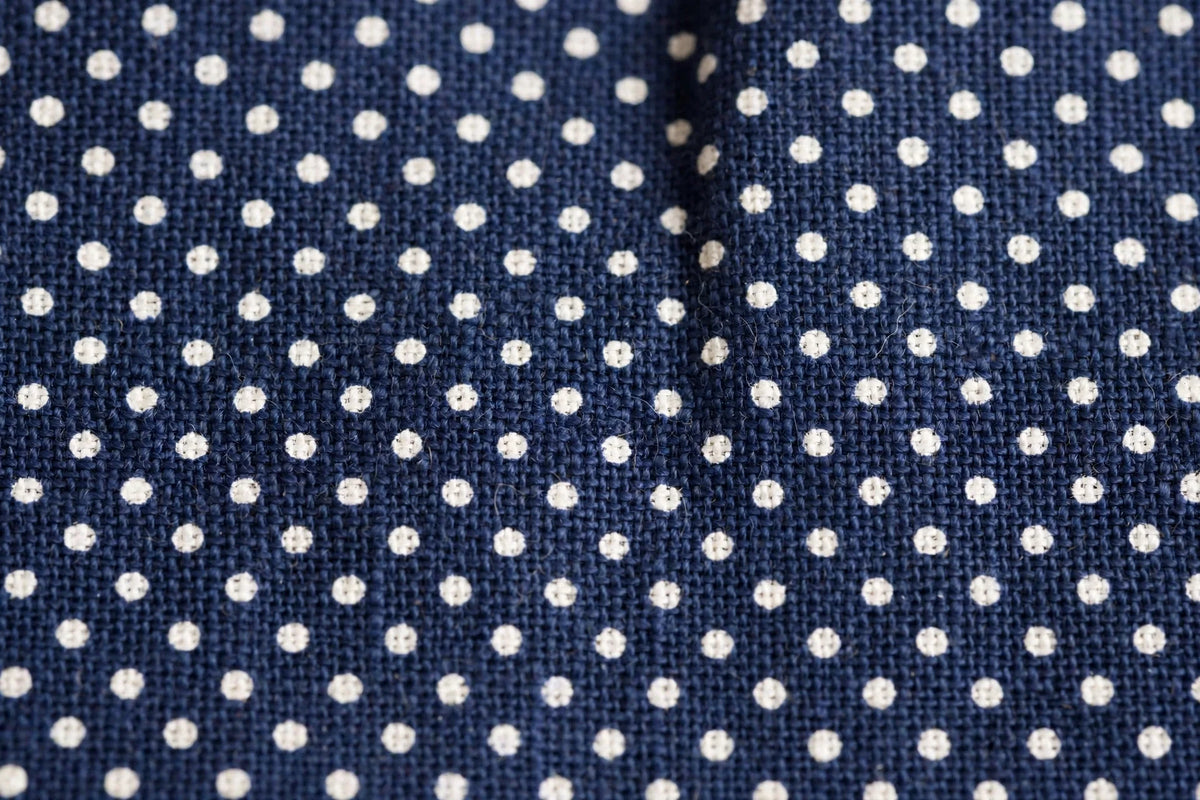 Navy Polka Dot Cotton — Pattern detail view