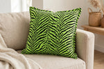 Neon Zebra Jersey Knit — Lifestyle cushion view