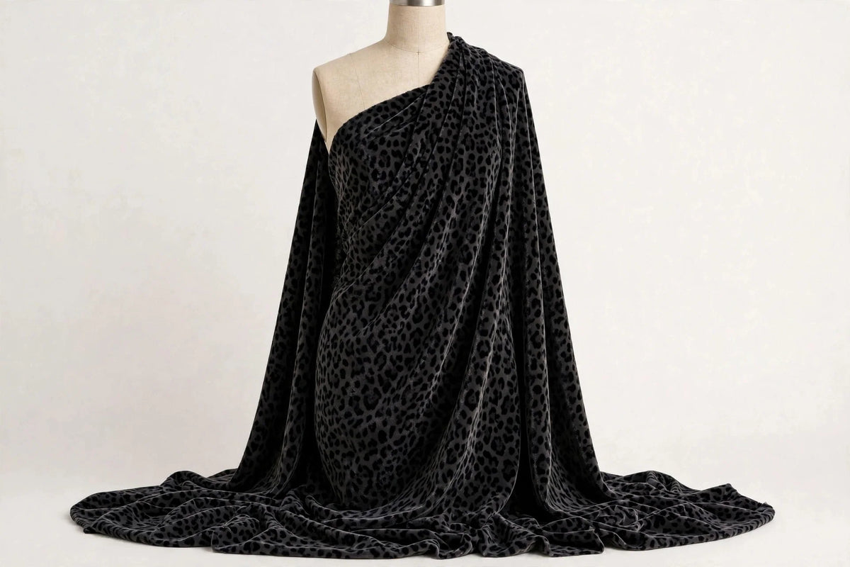 Nocturnal Animal Print Velvet — Draped view