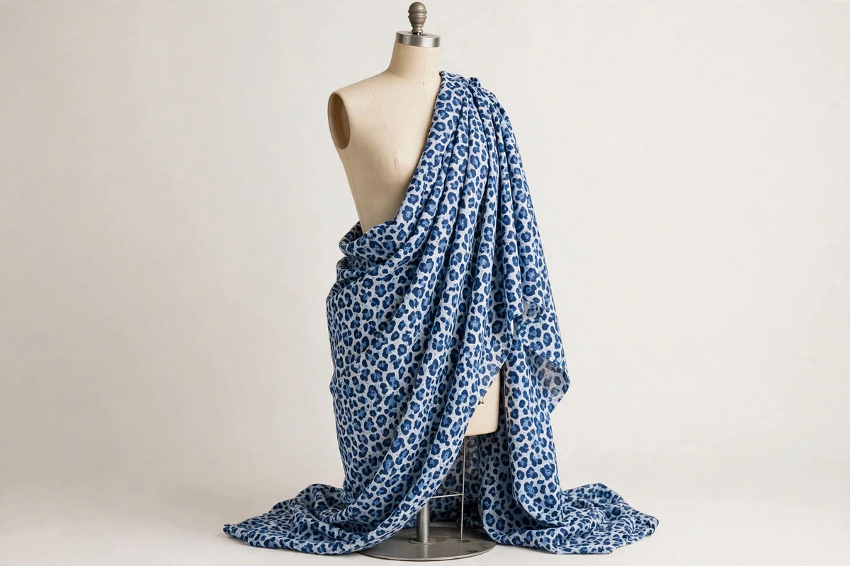 Ocean Leopard Cotton — Draped view