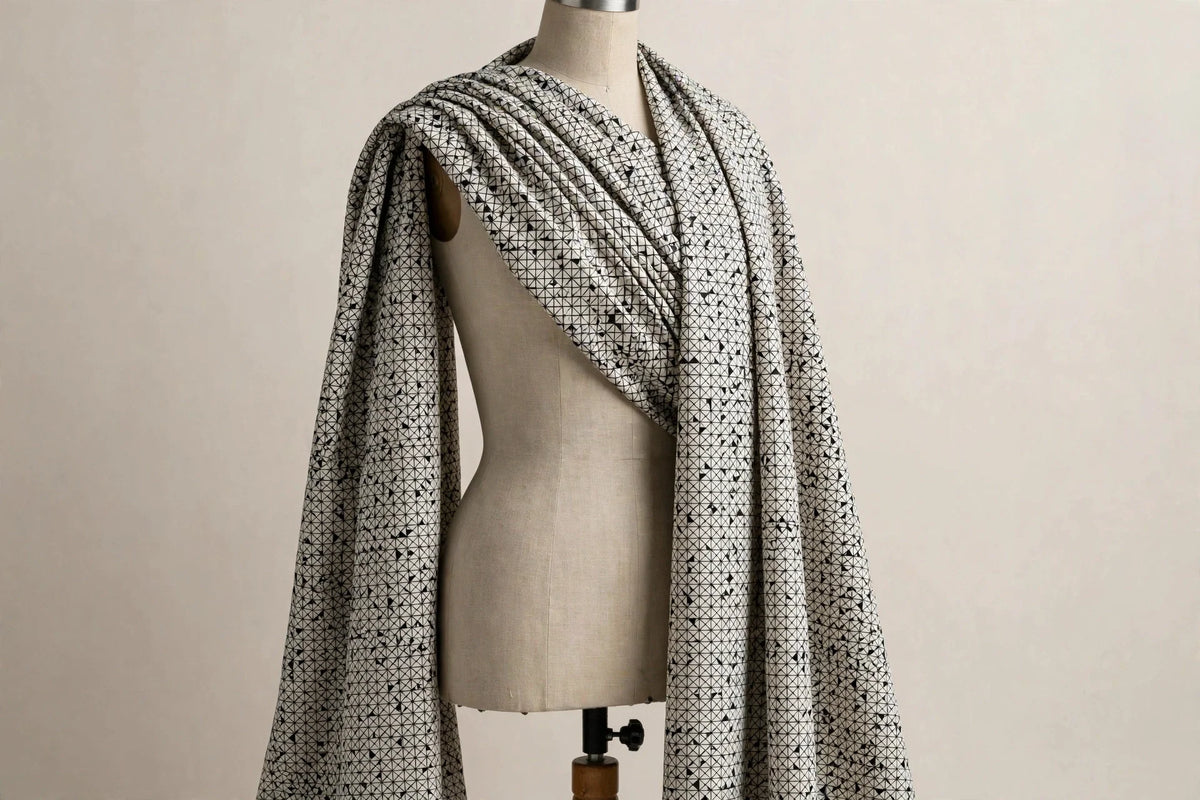 Optical Geo Cotton — Draped view
