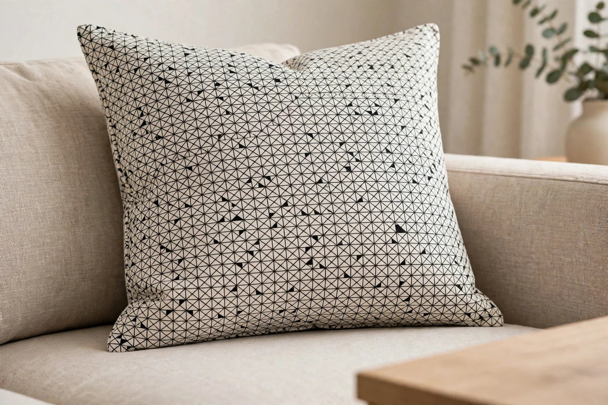 Optical Geo Cotton — Lifestyle cushion view