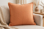 Orange Stripe Knit — Lifestyle cushion view