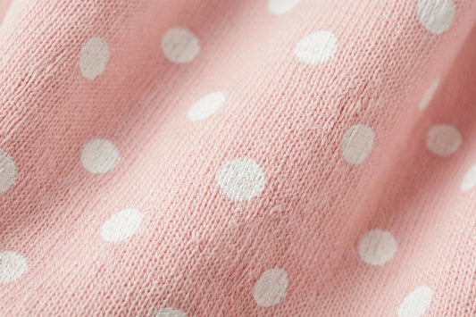Pastel Polka Dot Jersey Knit — Pattern detail view