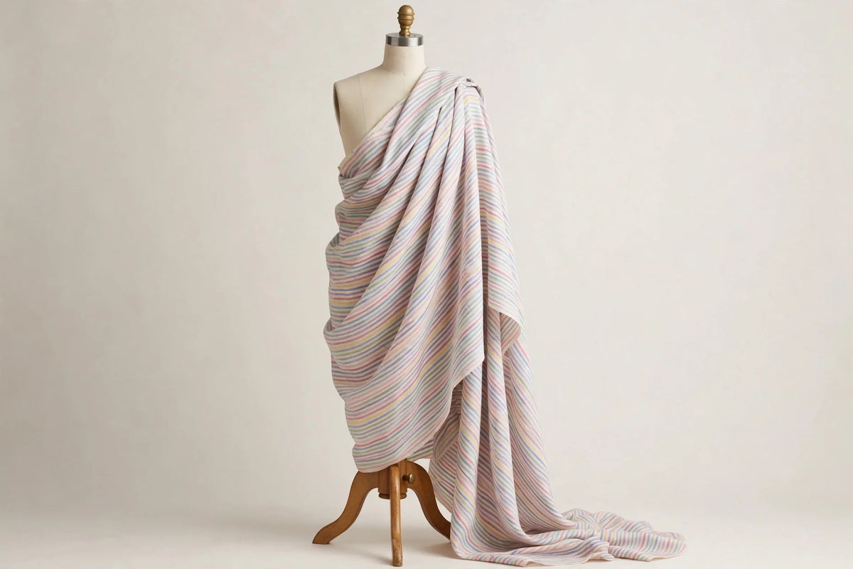 Pastel Stripe Linen — Draped view