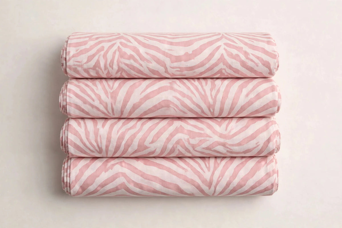 Pastel Zebra Cotton — Folded stack view
