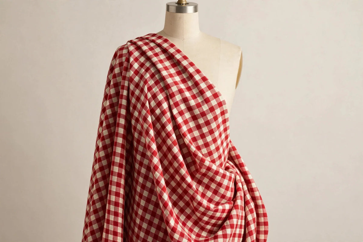 Picnic Plaid Cotton — Draped view