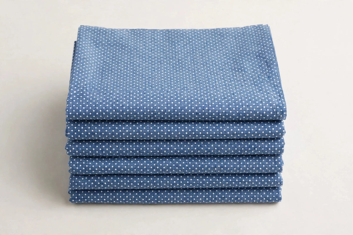 Pin Dot Chambray Cotton — Folded stack view
