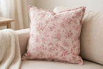 Pink Floral Linen — Lifestyle cushion view