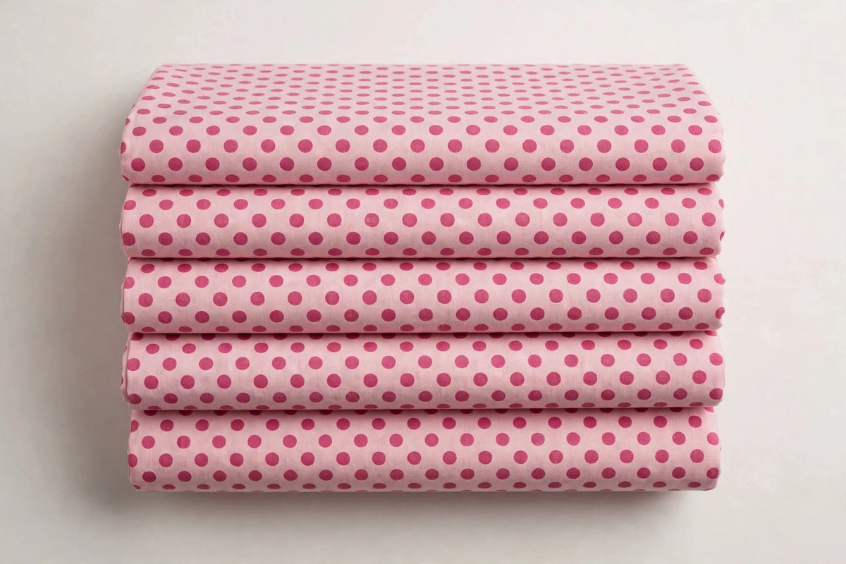 Pink Polka Dot — Folded stack view