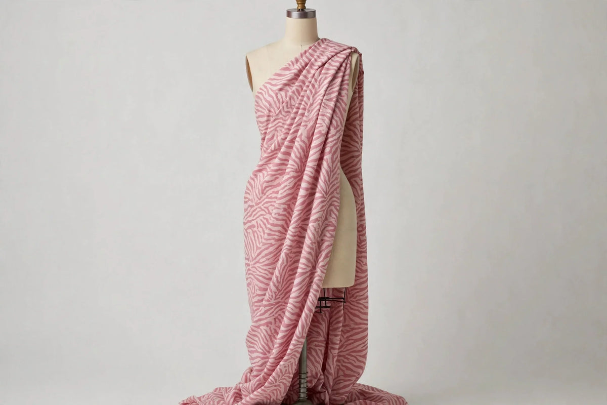 Pink Zebra Cotton — Draped view