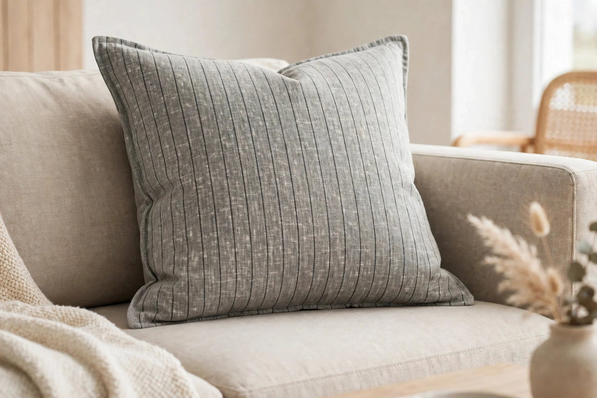 Pinstripe Woven — Lifestyle cushion view
