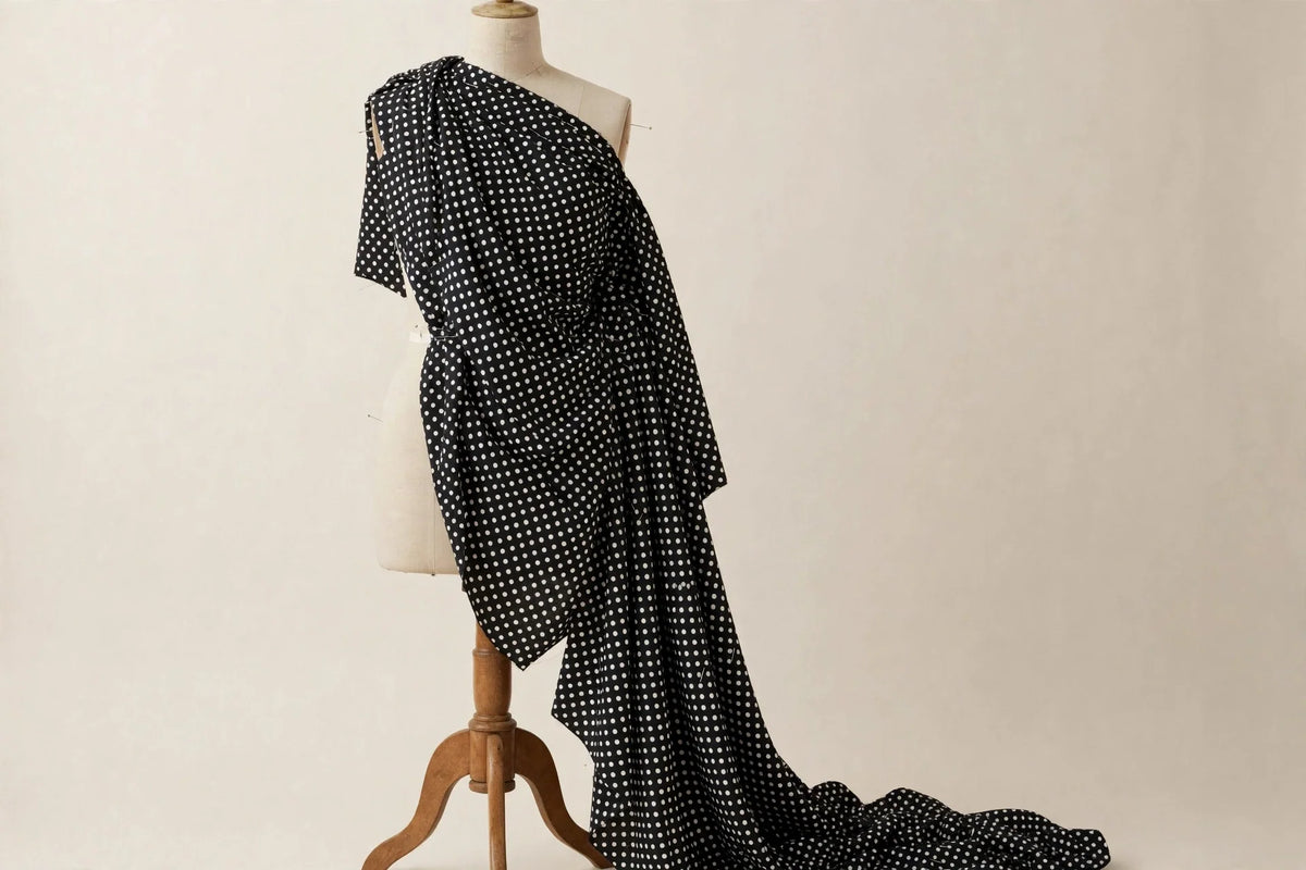 Polka Dot Cotton — Draped view
