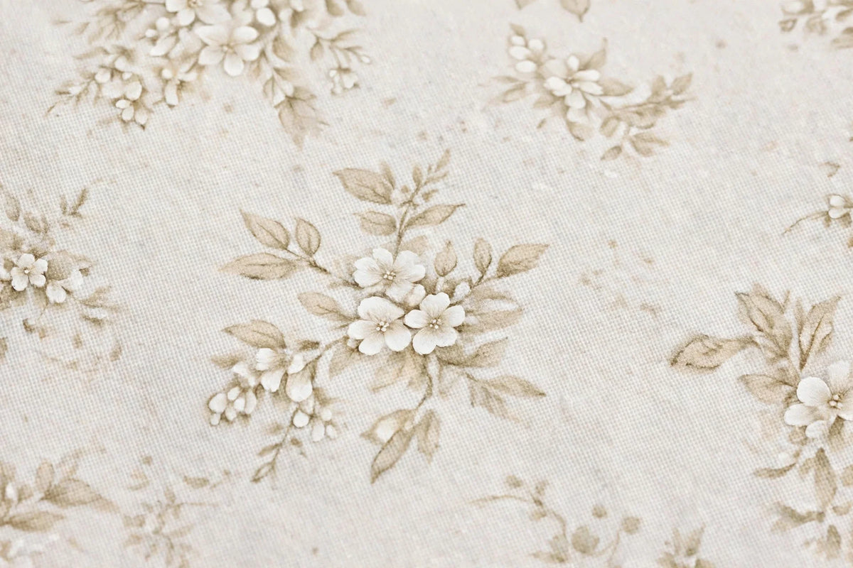 Porcelain Blossom Floral Cotton — Pattern detail view