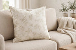 Porcelain Blossom Floral Cotton — Lifestyle cushion view