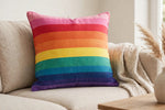 Rainbow Stripe Cotton — Lifestyle cushion view