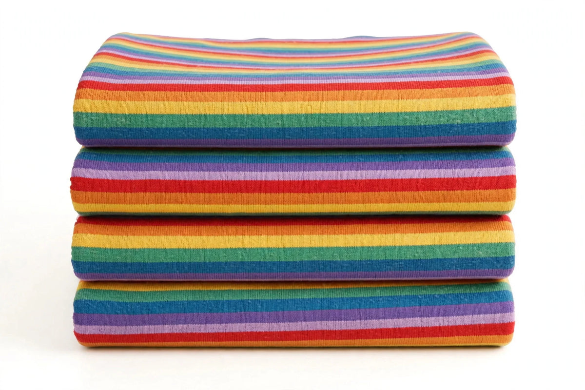 Rainbow Stripe Jersey — Folded stack view