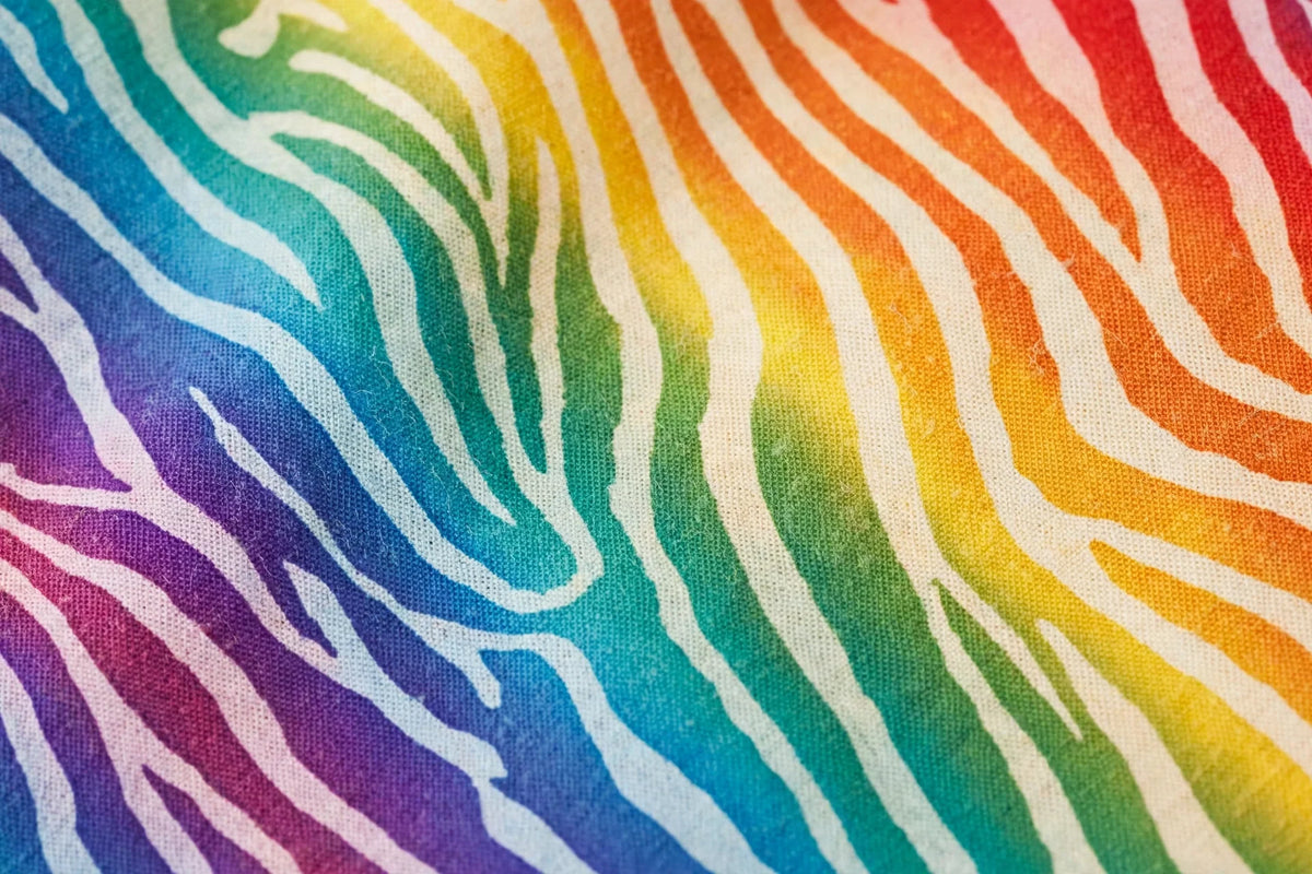 Rainbow Zebra Cotton — Pattern detail view