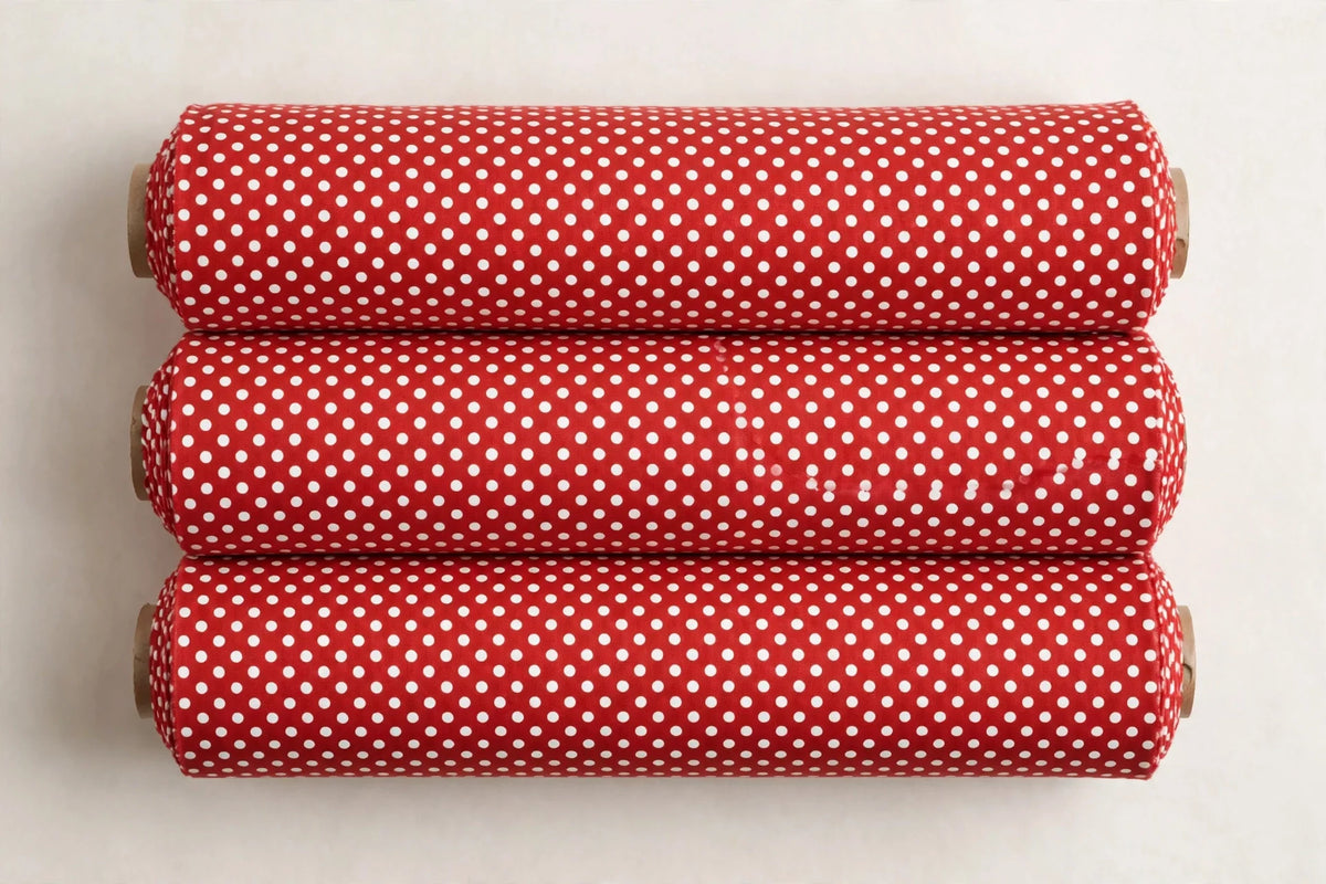 Retro Polka Dot Cotton — Folded stack view