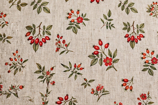 Rosehip Floral Linen — Pattern detail view