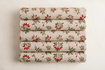 Rosehip Floral Linen — Folded stack view