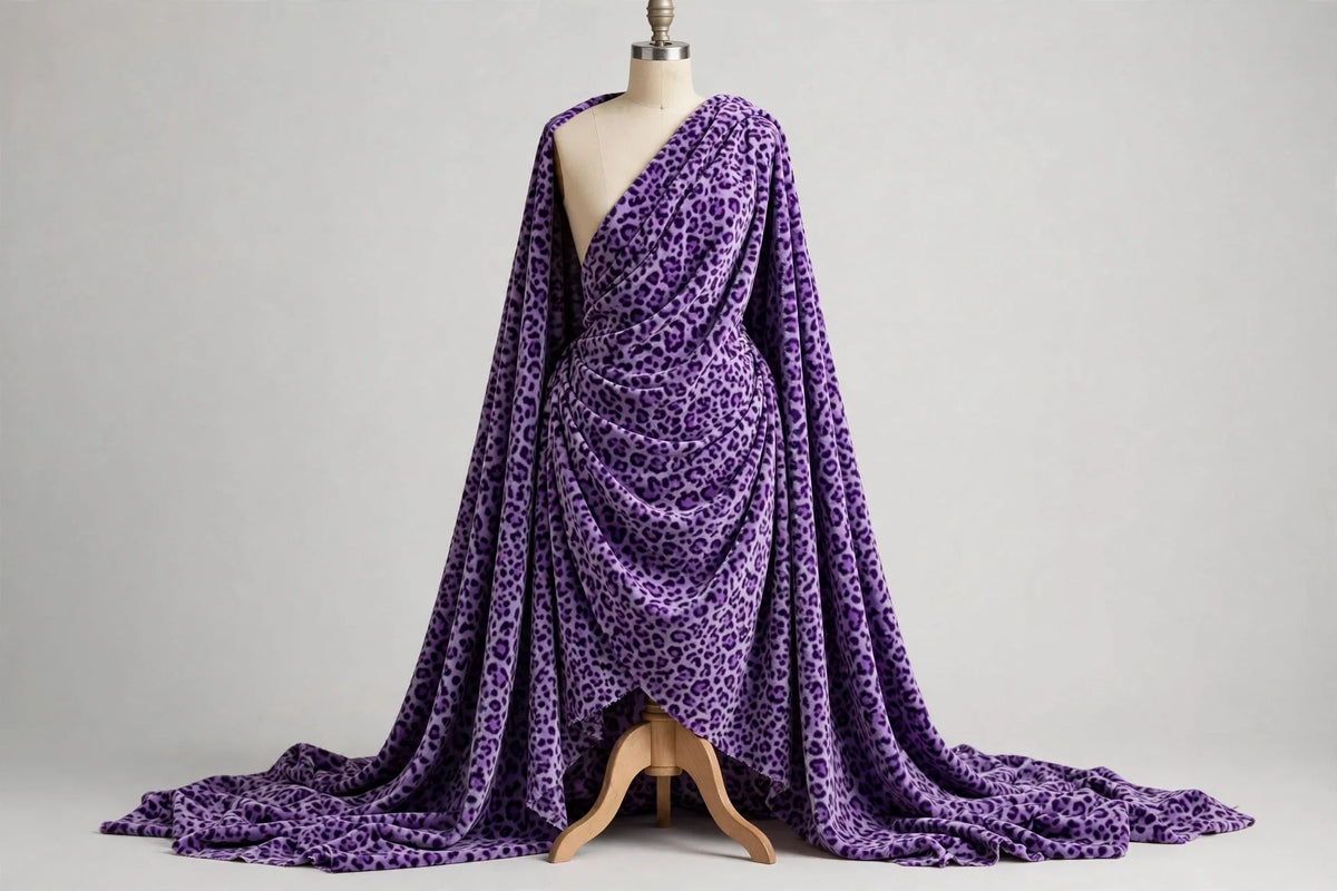 Royal Leopard Velvet — Draped view