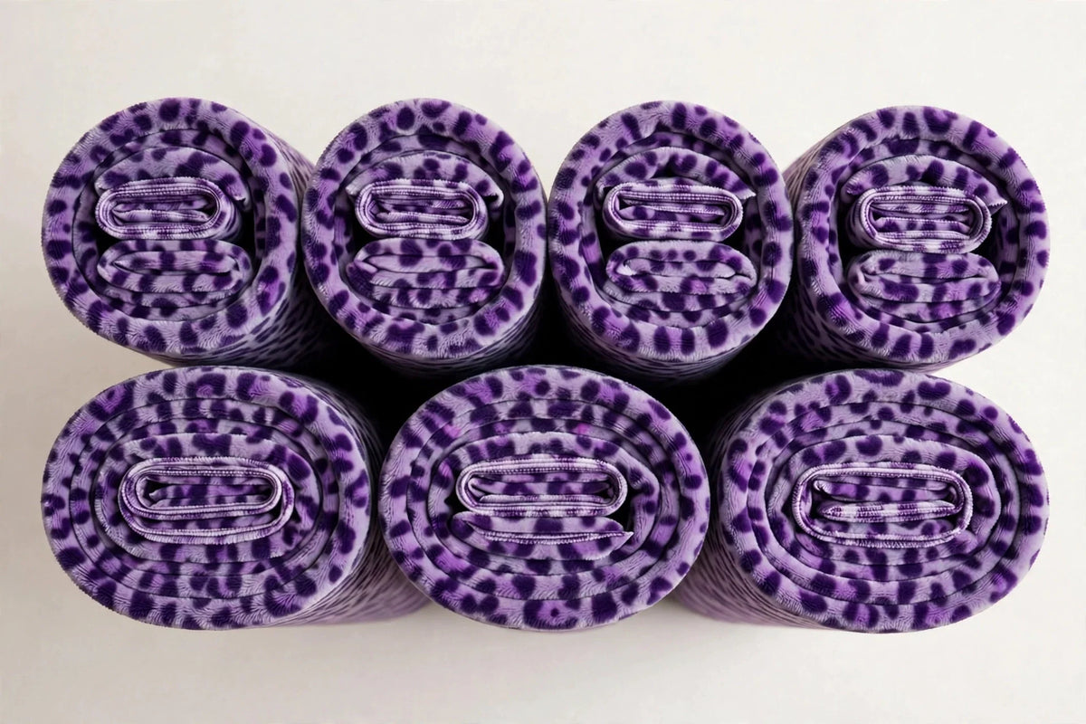 Royal Leopard Velvet — Folded stack view