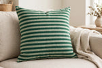 Rugby Stripe French Terry — Lifestyle cushion view
