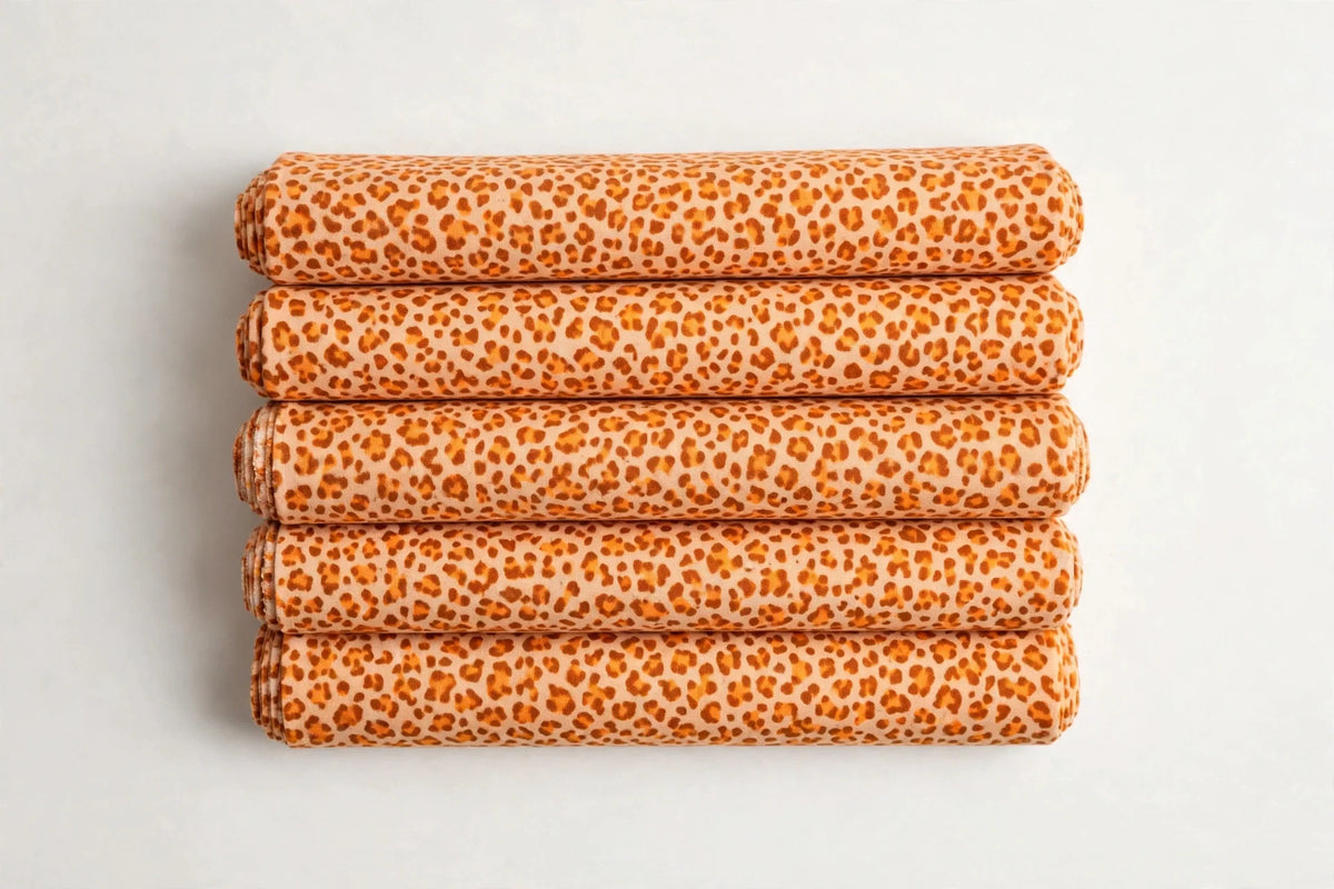 Savanna Sunset Animal Print Cotton — Folded stack view